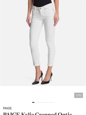 PAIGE White Cropped Skinny Jeans